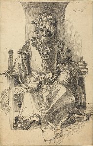 After Albrecht Dürer - An Oriental Ruler Seated on His Throne