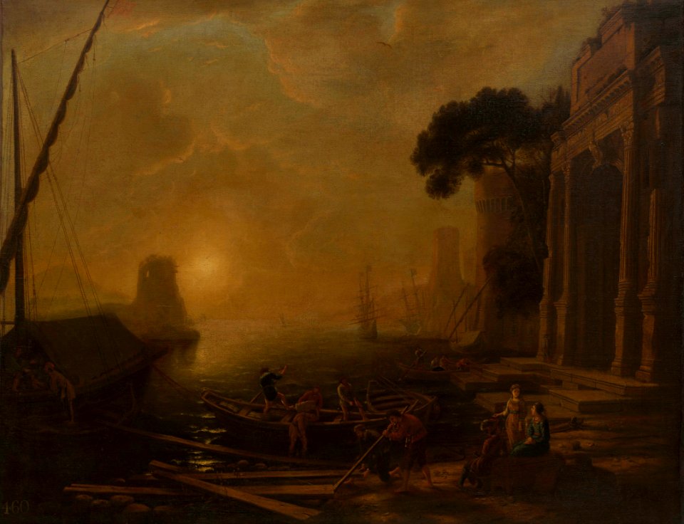 After Claude Lorrain (1604-5-82) - A Sea Port - RCIN 402808 - Royal Collection