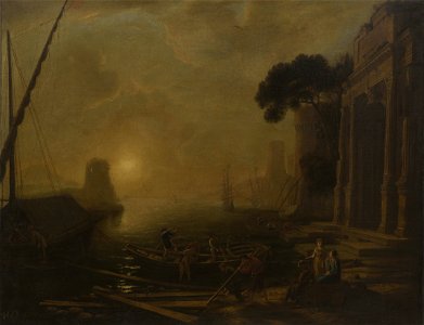 After Claude Lorrain (1604-5-82) - A Sea Port - RCIN 402808 - Royal Collection