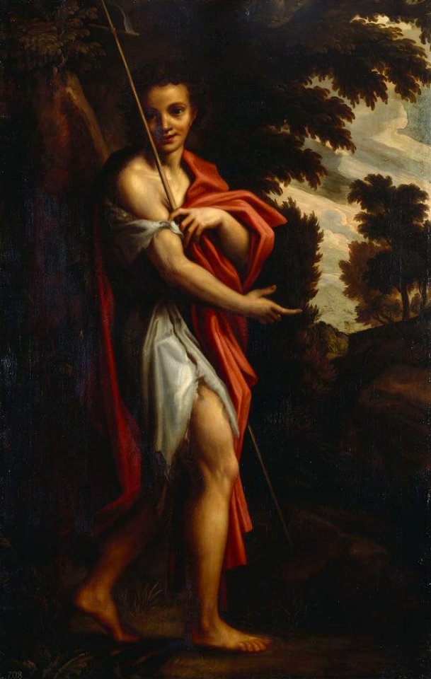 After Antonio Allegri Correggio (c. 1489-1534) - Saint John the Baptist - RCIN 406179 - Royal Collection