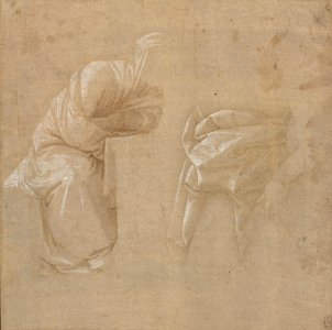 After Filippo Lippi - Two studies of drapery c. 1450, RCIN 912753