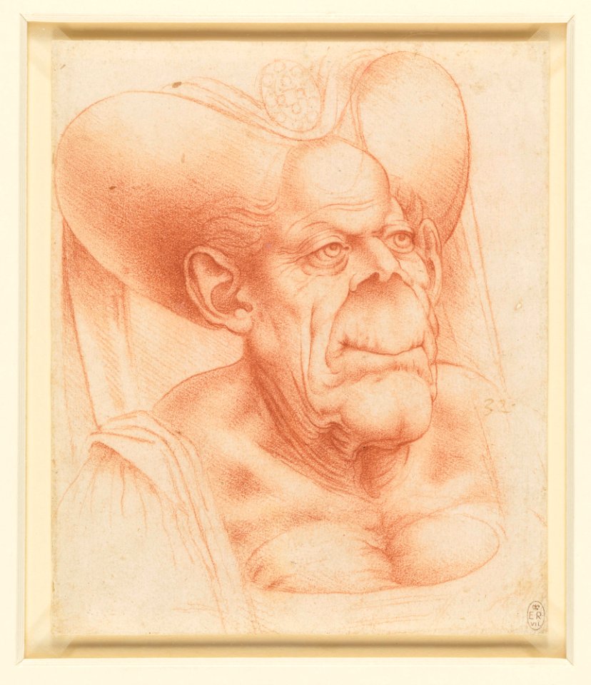 After Leonardo da Vinci - RCIN 912492, The bust of a grotesque old woman c.1510-20