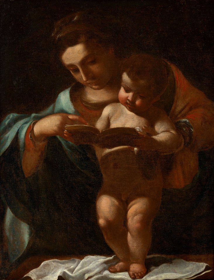 After Guercino (Cento 1591-Bologna 1666) - The Virgin Teaching the Christ Child to Read - RCIN 402611 - Royal Collection