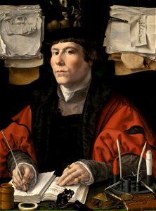 After Jan Gossaert - Portrait of a Merchant, possibly Jan Snoeck. Free illustration for personal and commercial use.