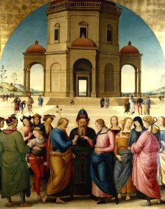 After Pietro Perugino (Città della Pieve c.1450-Fontignano 1523) - The Marriage of the Virgin - RCIN 406581 - Royal Collection. Free illustration for personal and commercial use.