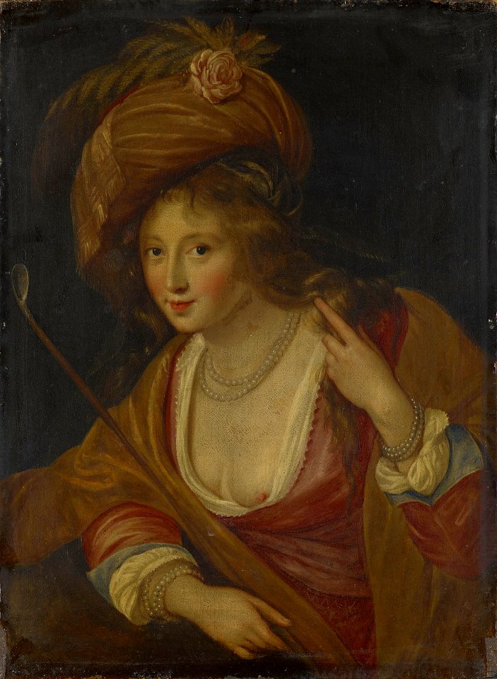 After Paulus Moreelse (Utrecht 1571-Utrecht 1638) - Portrait of a Lady as a Shepherdess - RCIN 404674 - Royal Collection