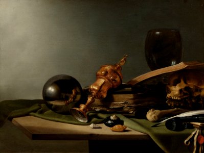 After Pieter Claeszoon - Vanitas-Still-Life - c. 1634. Free illustration for personal and commercial use.