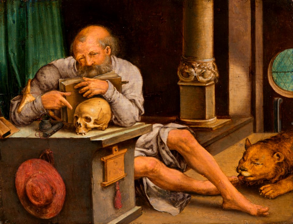 After Lucas van Leyden (1494-Leiden 1533) - St Jerome in his Study - RCIN 403496 - Royal Collection