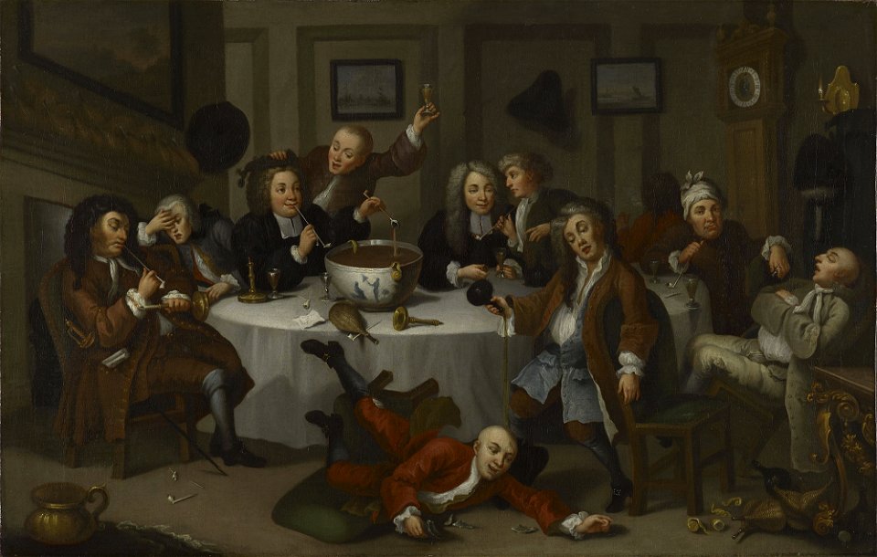 After William Hogarth (1697-1764) - A Midnight Modern Conversation - RCIN 405440 - Royal Collection