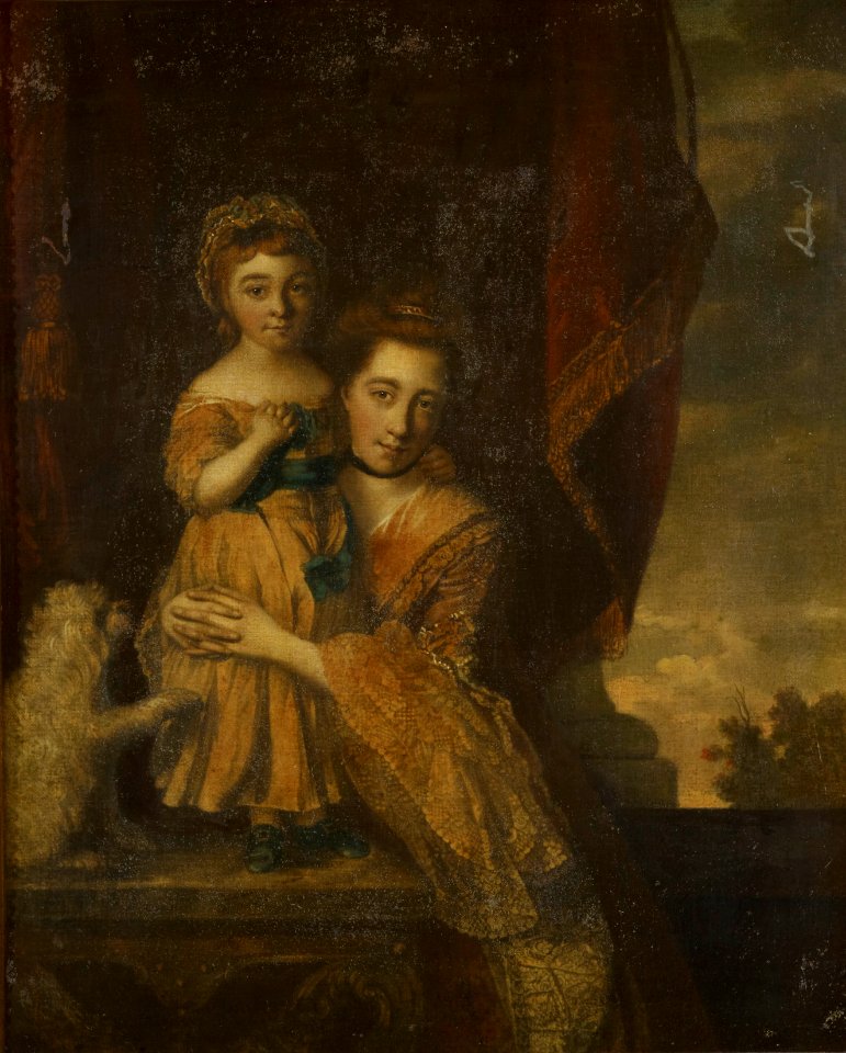 After Sir Joshua Reynolds (1723-92) - Georgiana, Viscountess Spencer and her daughter Lady Georgiana (1757-1806), later Duchess of Devonshire - RCIN 401287 - Royal Collection