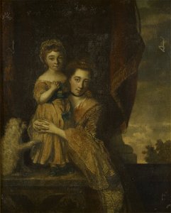 After Sir Joshua Reynolds (1723-92) - Georgiana, Viscountess Spencer and her daughter Lady Georgiana (1757-1806), later Duchess of Devonshire - RCIN 401287 - Royal Collection