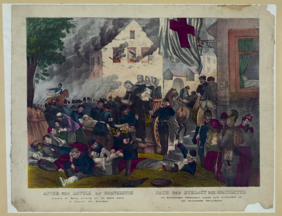 After the Battle of Gravelotte-Sisters of Mercy arriving on the battle field to succor the wounded LCCN93504415