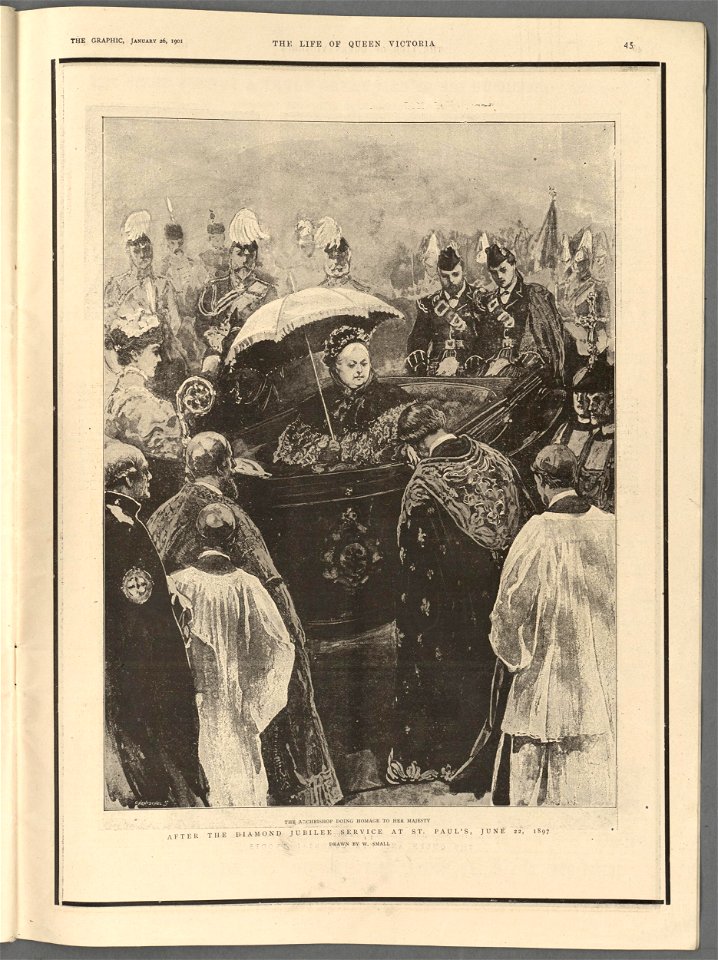 After the Diamond Jubilee service at St. Paul's, June 22, 1897 the Archbishop doing homage to Her Majesty (5254879)