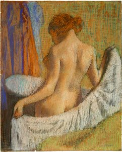 After the Bath Woman with a Towel by Edgar Degas. Free illustration for personal and commercial use.