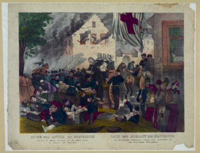 After the Battle of Gravelotte-Sisters of Mercy arriving on the battle field to succor the wounded LCCN93504415