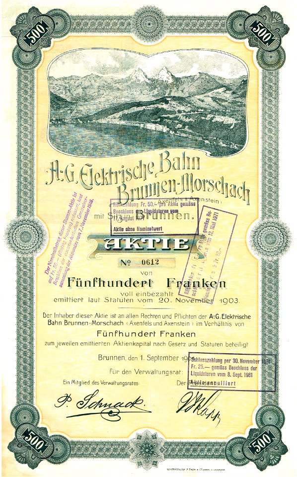 AG Elektrische Bahn Brunnen-Morschach 1904