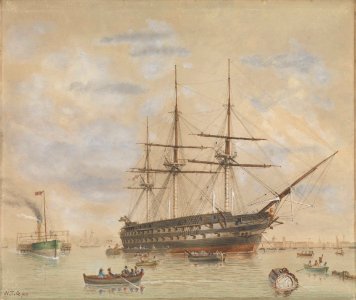 Agamemnon off Greenwich, by W. T. Quartamain