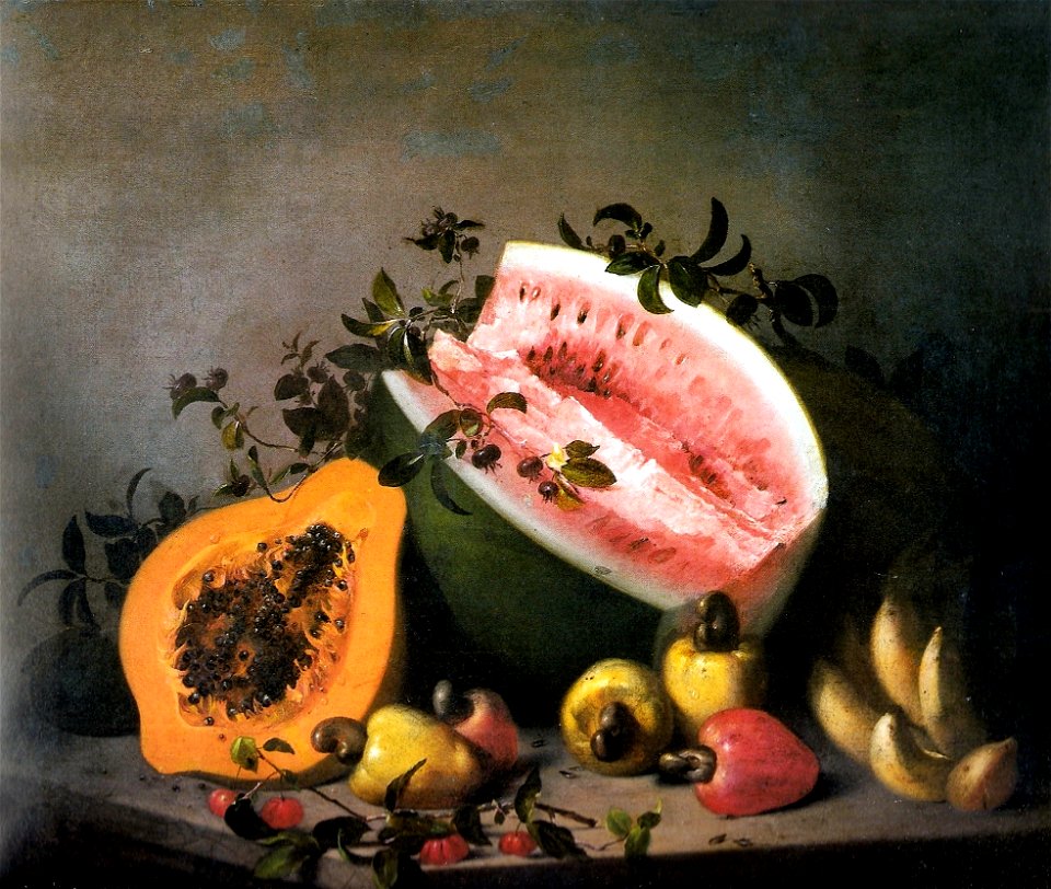 Agostinho da Mota - Mamão e melancia, 1860