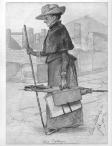 Agnes Börjesson in Pompei, 1892, by C.W. Allers
