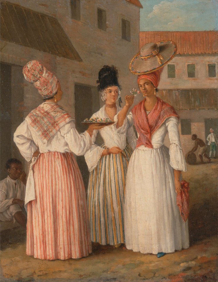 Agostino Brunias - A West Indian Flower Girl and Two other Free Women of Color - Google Art Project