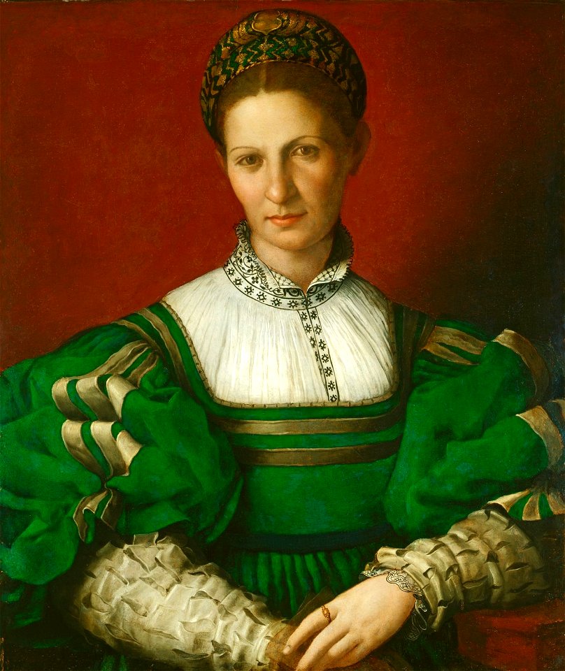 Agnolo Bronzino (1503-72) - Portrait of a Lady in Green - RCIN 405754 - Royal Collection