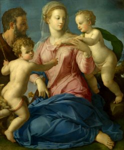 Agnolo Bronzino - The Holy Family with the Infant Saint John the Baptist (Madonna Stroganoff) - Google Art Project