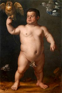 Agnolo bronzino- Ritratto del Nano Morgante come bacco (front) , 1552, galleria Palatina