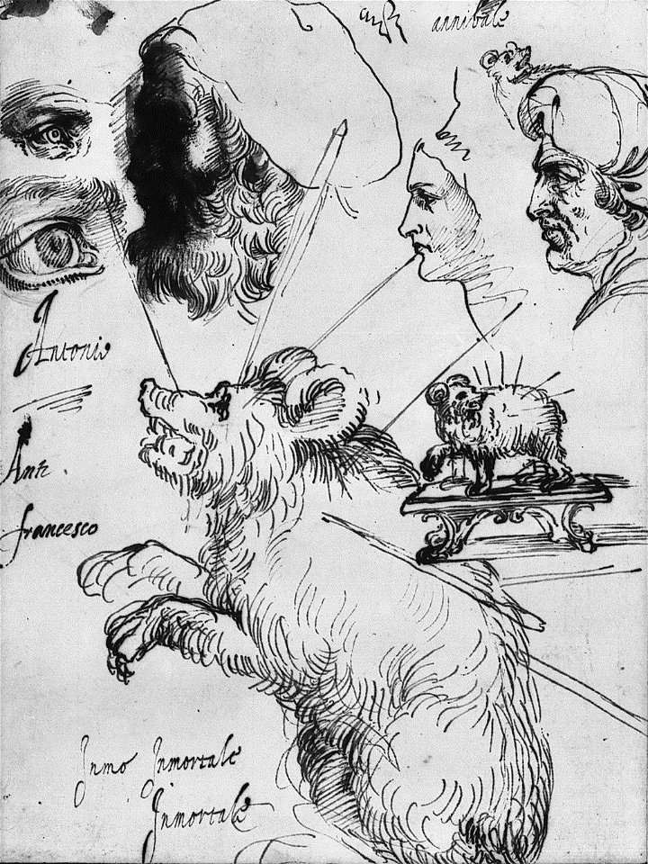 Agostino Carracci - Foglio di studi