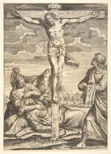 Agostino Carracci, Crucifixion after Paolo Veronese