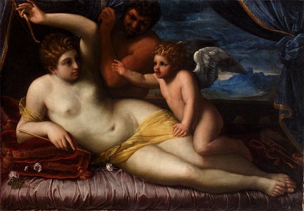 Agostino Carracci ^ - Venus und Amor mit einem Satyr - GG 257 - Kunsthistorisches Museum