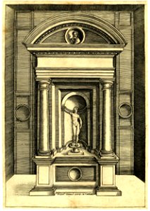 Agostino Veneziano - Attributed to - Statue of Jupiter in an aedicule of the Temple of Jupiter on the Capitol, 1854,0513.44