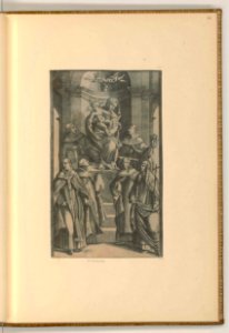 Agostino Veneziano - Hl. Dominikus und andere Heilige versammeln sich beim Thron Mariens, ItI2322
