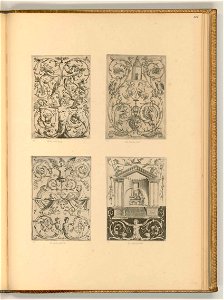 Agostino Veneziano - Ornamente mit Fabelwesen, Engel und Architektur, ItI23114