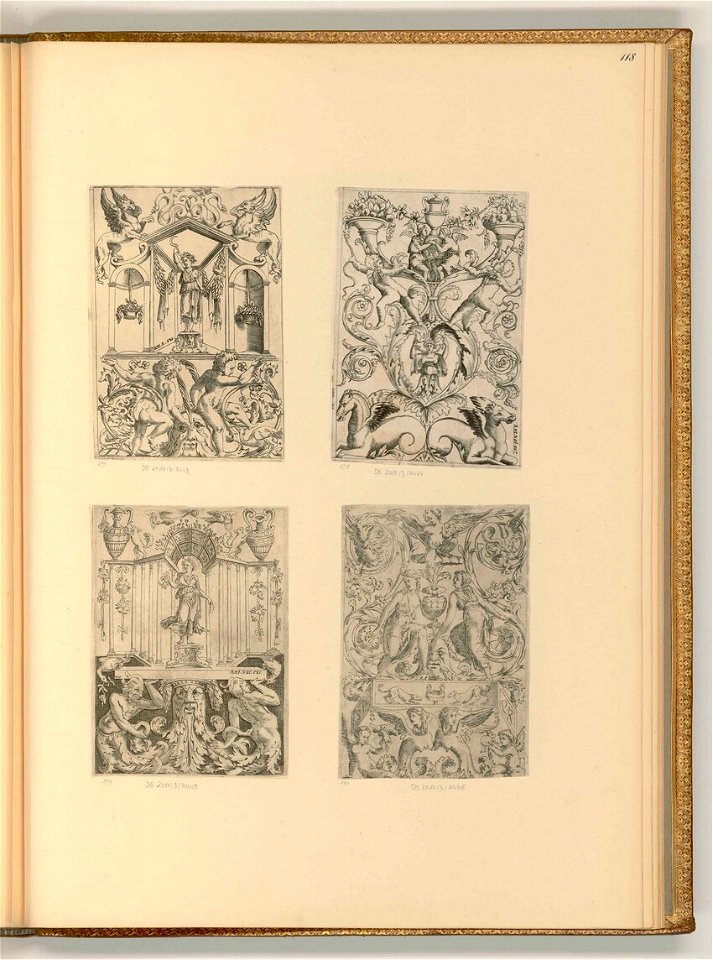 Agostino Veneziano - Ornamente mit Akanthusblättern, Groteske und Architektur, ItI23118