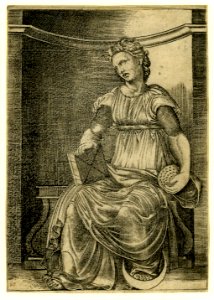 Agostino Veneziano - Philosophy, sitting in a niche, 1866,0714.63