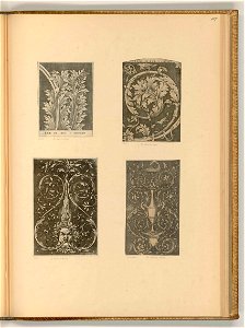 Agostino Veneziano - Ornament aus Ranken, Grotesken und Vasen; Akanthusblätter, ItI23107