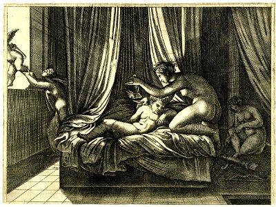 Agostino Veneziano - Story of Cupid and Psyche, M,44.26