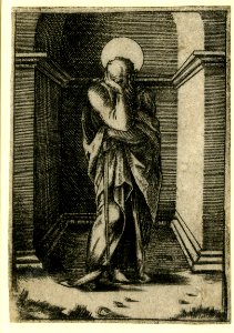 Agostino Veneziano - St Paul standing in a niche with a circular window, 1870,0625.835