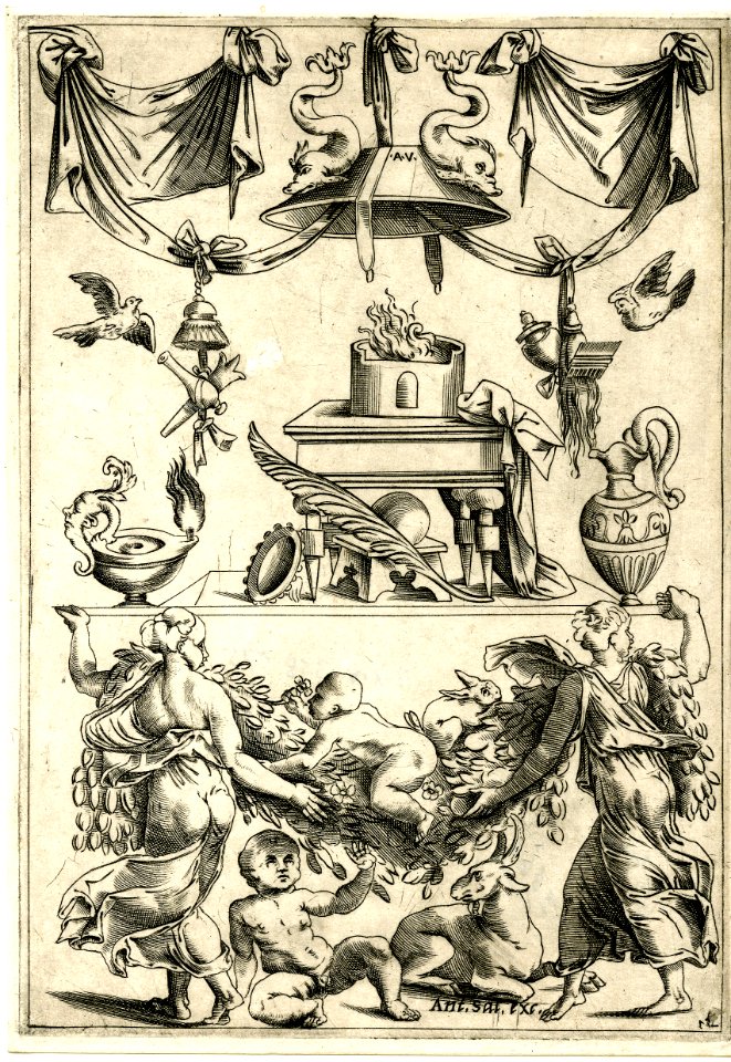 Agostino Veneziano - Set of twenty ornament panels, 1873,0809.771