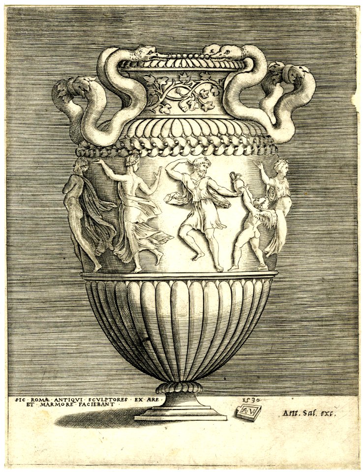 Agostino Veneziano - Twelve antique vases in bronze and marble, 1874,0808.2346