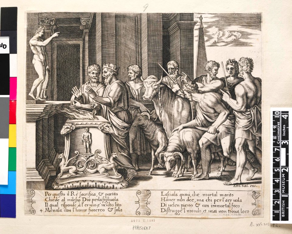 Agostino Veneziano - The story of Cupid and Psyche, M,44.9