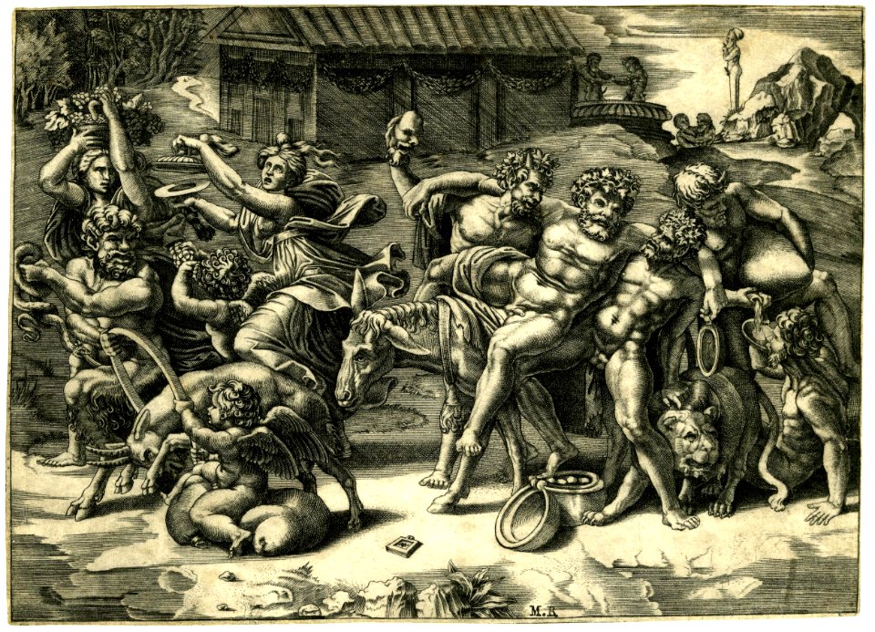 Agostino Veneziano - The procession of Silenus, 1840,0808.3