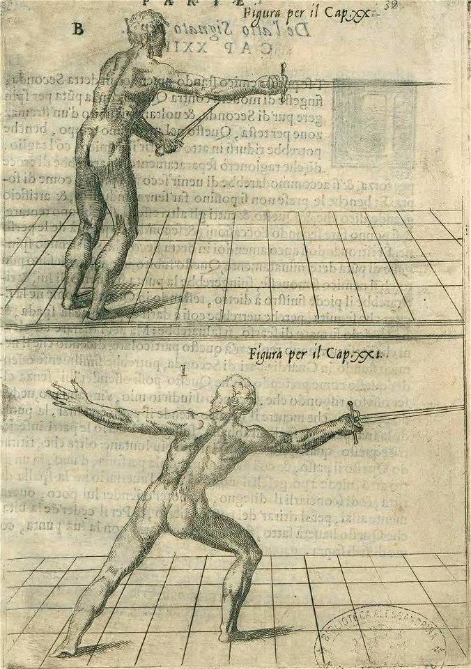 Agrippa - Di M. Camillo Agrippa Trattato di scienza d'arme, 1568 (page 50 crop)