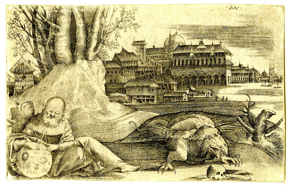 Agostino Veneziano - The astrologer, after Campagnola, 1845,0825.773