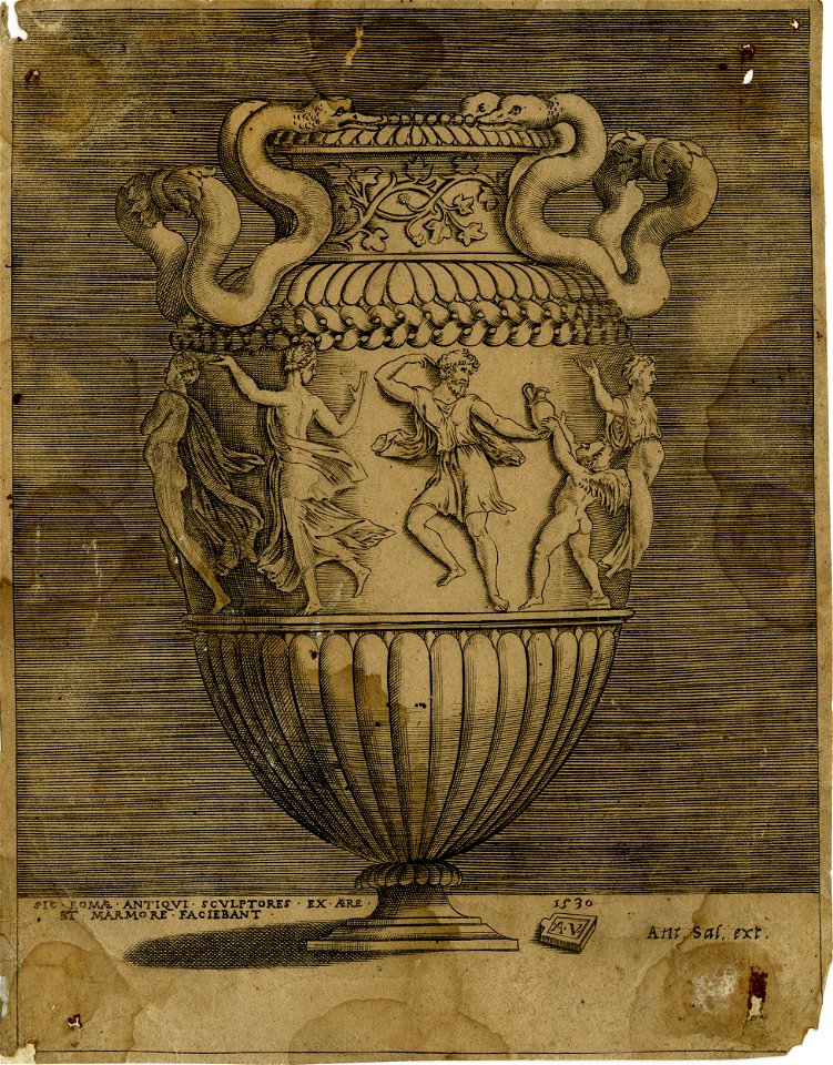 Agostino Veneziano - Twelve antique vases in bronze and marble, 1873,1213.258