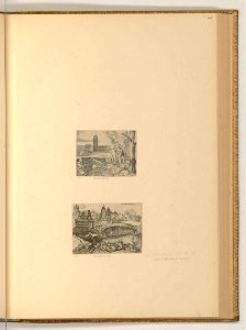 Agostino Veneziano - Zwei Männer bei einem Friedhof; Landschaft mit Schäfer, ItI2354