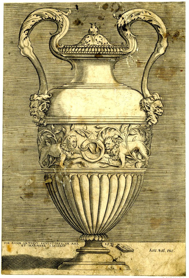 Agostino Veneziano - Twelve antique vases in bronze and marble, 1874,0808.2347