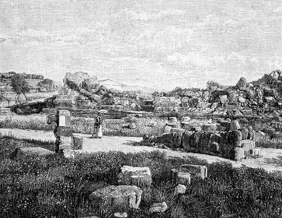 Agrigento – Rovine del Tempio di Giove (xilografia)