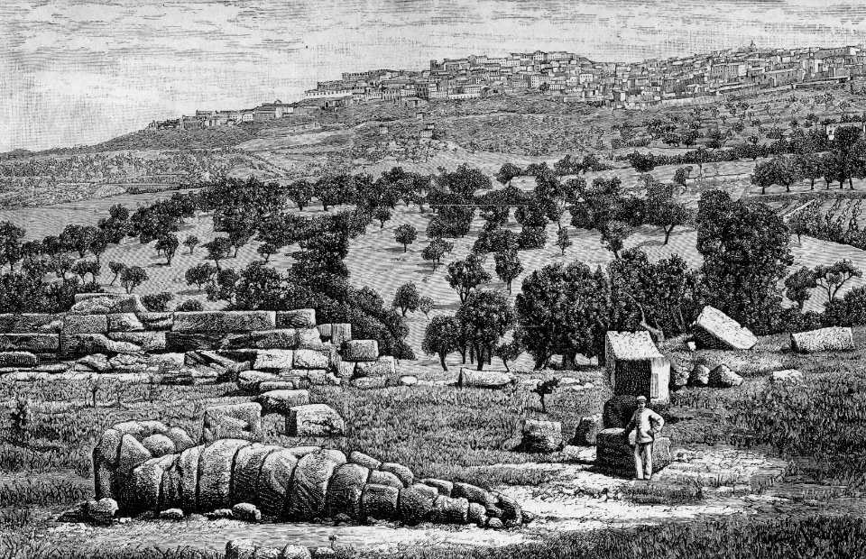 Agrigento – Campi di rovine del Tempio di Giove. - Colosso