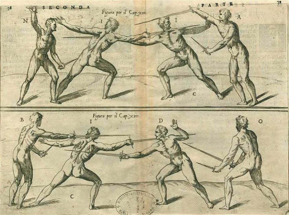 Agrippa - Di M. Camillo Agrippa Trattato di scienza d'arme, 1568 (page 83 crop)